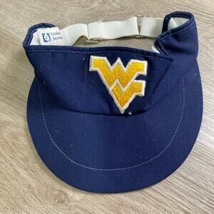 Vintage West Virginia Mountaineers NCAA Adjustable Visor Hat Blue‎ Unisex Adult
